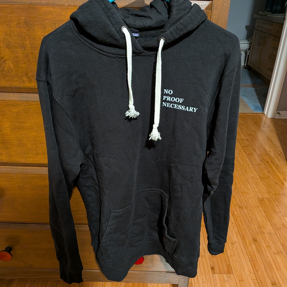 J. America Black Hoodie with White Text